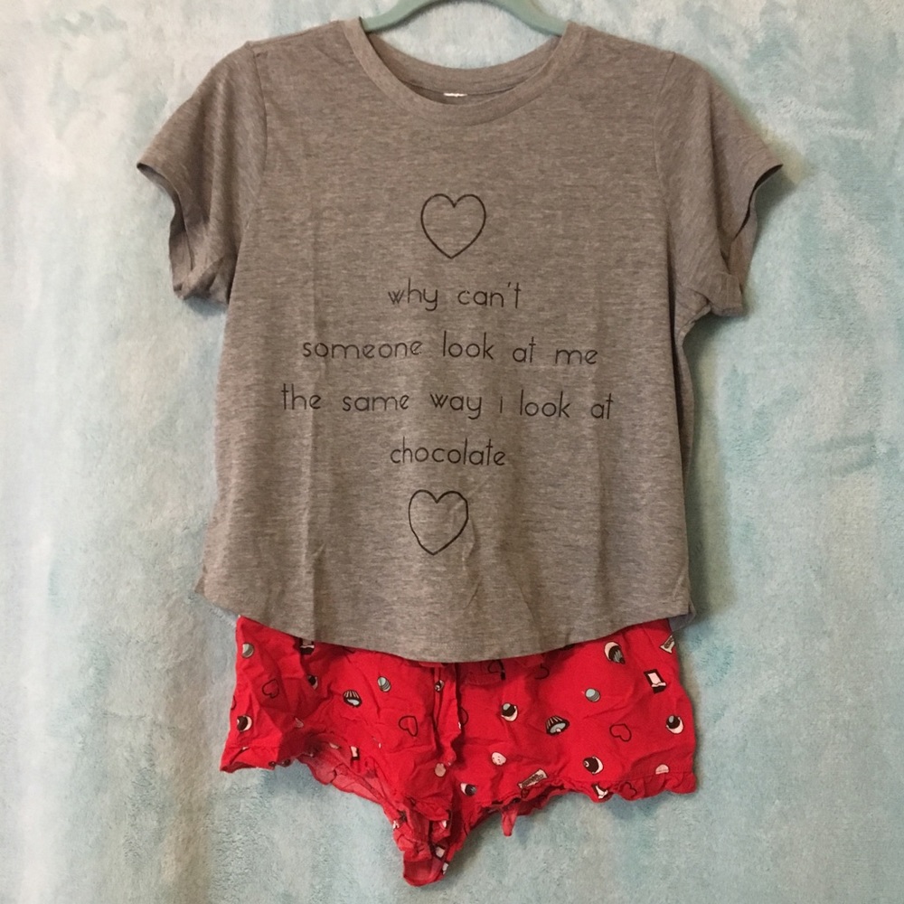 Matching Chocolate theme Pajamas, croptop & shorts